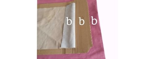 lining, cardboard and cover fabric b