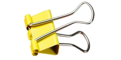 yellow plastic coated metal clips