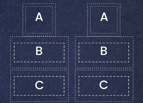 Six sides of box drawn in and labelled a to c