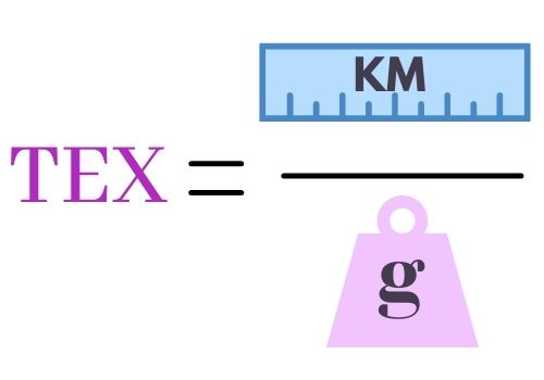 Tex equals km over grams