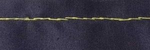 Underside view of pin stitch