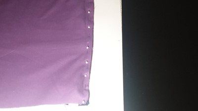 second fabric panel pinned to zip